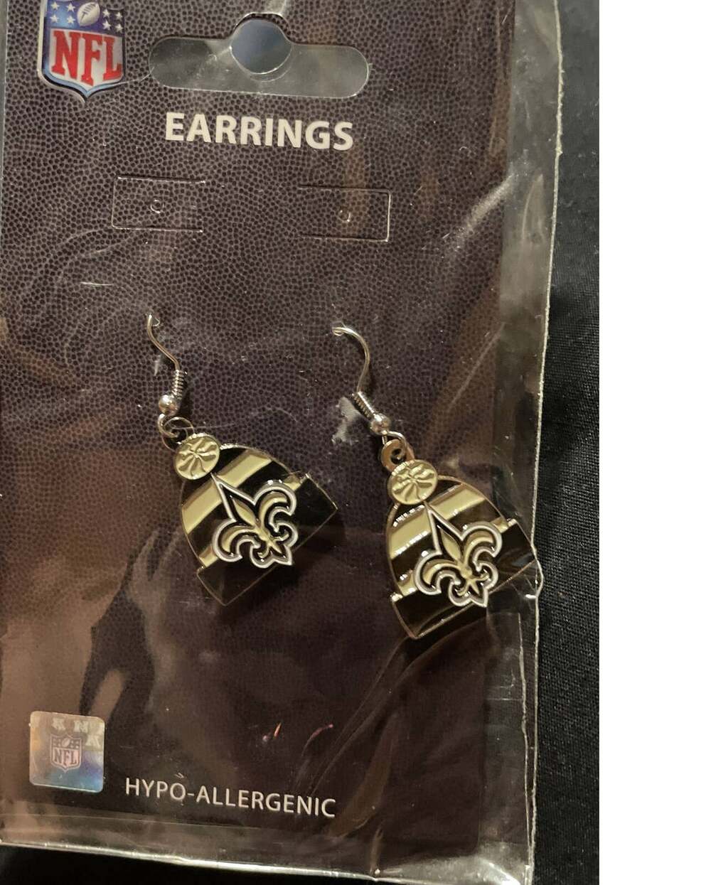 NFL Saints Earrings Beanie Knit Hat Dangle Earrings Licensed